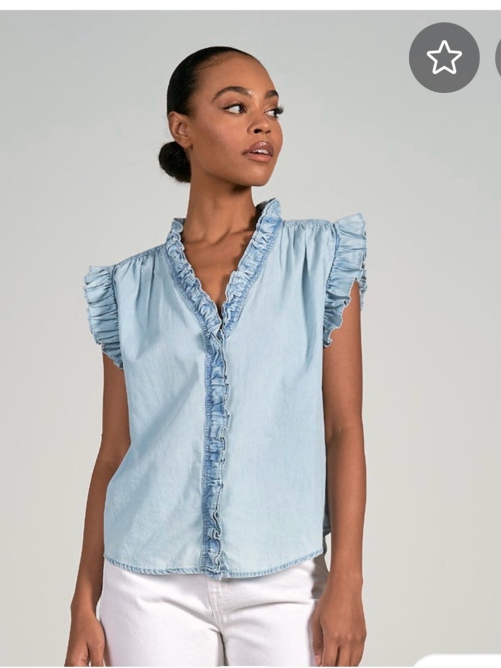 Elan Ruffle blouse in excellent condition, size S